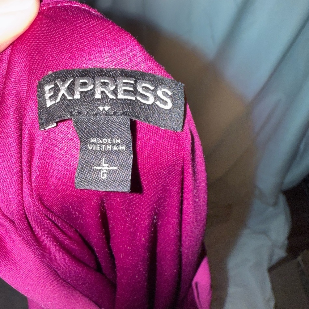 Express Women's Magenta Skort Jumpsuit with Front Zipper & pockets - Picture 2 of 11